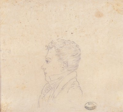 Zeichnung von Herrn Setivaux, Zahlmeister des Großherzogtums Toskana, Reproduktion einer Zeichnung von Madame de Finguerlin von Elisa Bonaparte